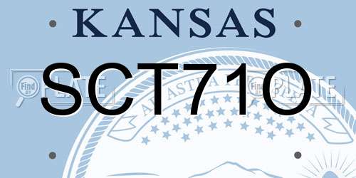 SCT71O Kansas License Plate