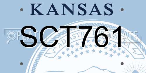 SCT761 Kansas License Plate