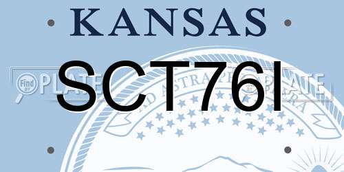 SCT76I Kansas License Plate
