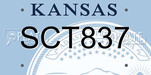 SCT837 Kansas License Plate