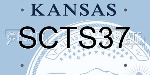 SCTS37 Kansas License Plate