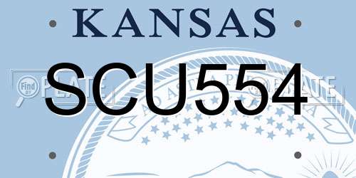 SCU554 Kansas License Plate