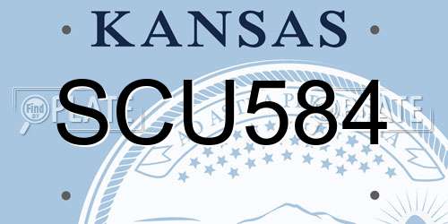 SCU584 Kansas License Plate