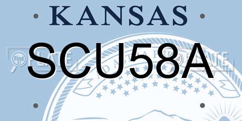 SCU58A Kansas License Plate
