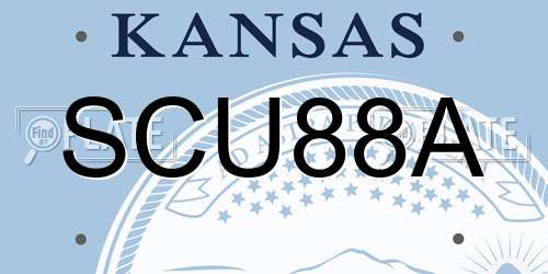 SCU88A Kansas License Plate