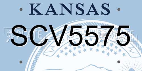 SCV5575 Kansas License Plate