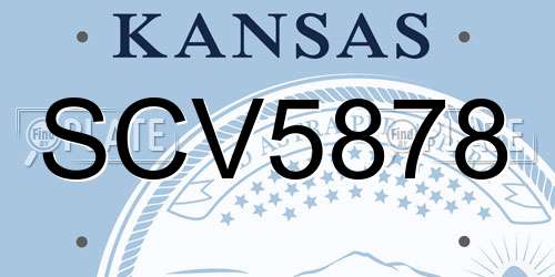 SCV5878 Kansas License Plate