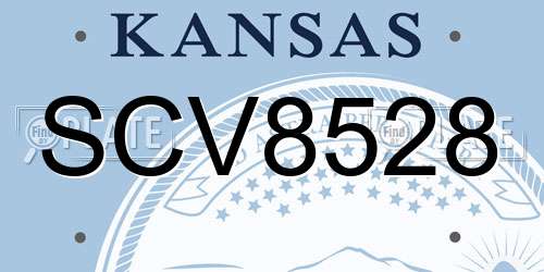 SCV8528 Kansas License Plate
