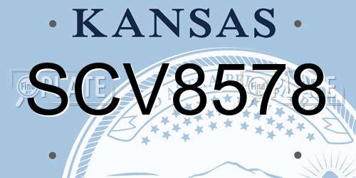 SCV8578 Kansas License Plate