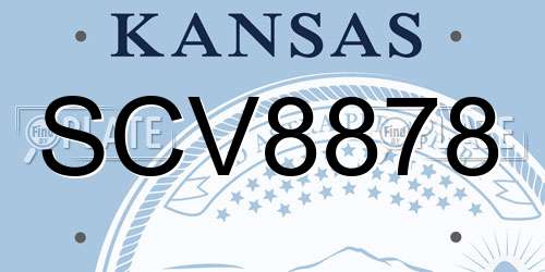 SCV8878 Kansas License Plate