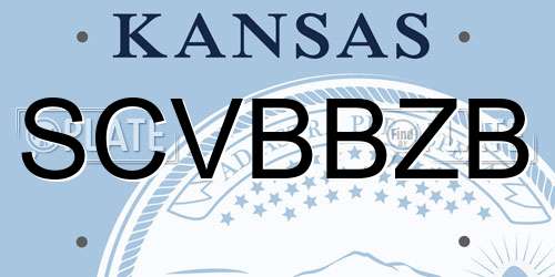 SCVBBZB Kansas License Plate