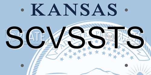 SCVSSTS Kansas License Plate