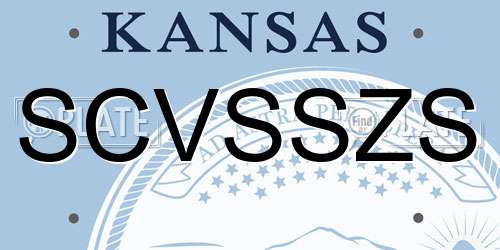 SCVSSZS Kansas License Plate