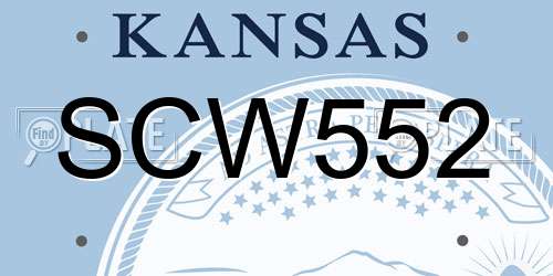 SCW552 Kansas License Plate