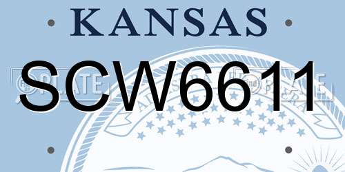 SCW6611 Kansas License Plate