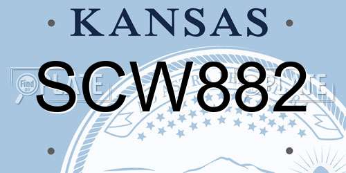 SCW882 Kansas License Plate