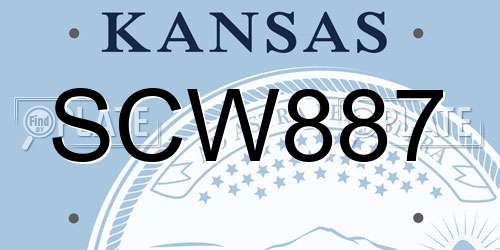 SCW887 Kansas License Plate