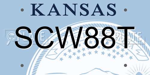 SCW88T Kansas License Plate