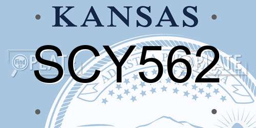 SCY562 Kansas License Plate
