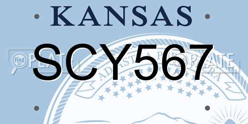 SCY567 Kansas License Plate