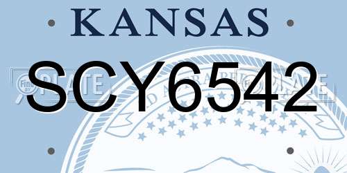 SCY6542 Kansas License Plate