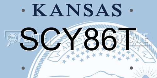 SCY86T Kansas License Plate
