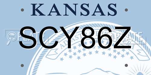 SCY86Z Kansas License Plate
