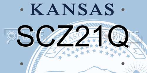 SCZ21Q Kansas License Plate