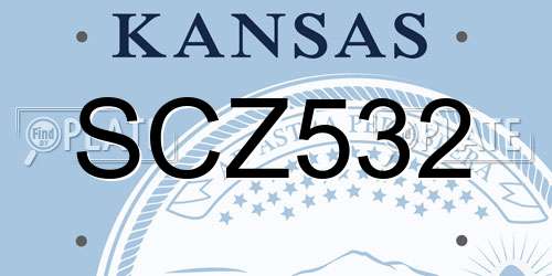 SCZ532 Kansas License Plate