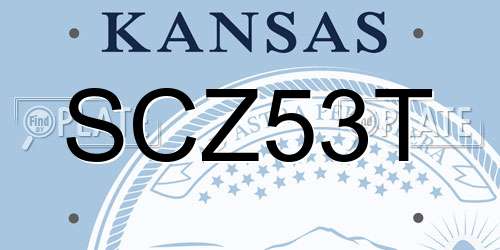 SCZ53T Kansas License Plate