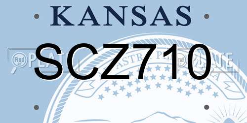 SCZ710 Kansas License Plate