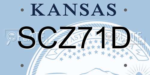SCZ71D Kansas License Plate
