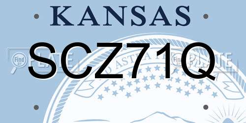 SCZ71Q Kansas License Plate