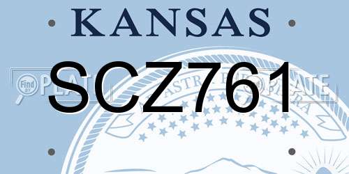 SCZ761 Kansas License Plate