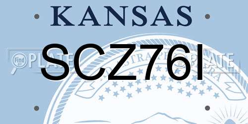 SCZ76I Kansas License Plate