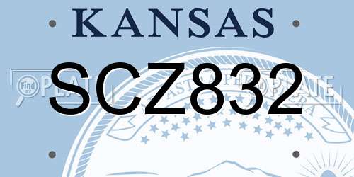 SCZ832 Kansas License Plate