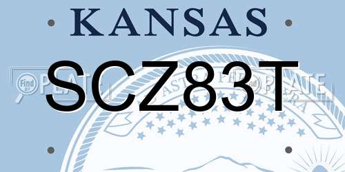 SCZ83T Kansas License Plate