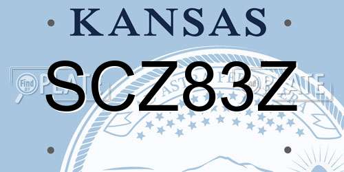 SCZ83Z Kansas License Plate