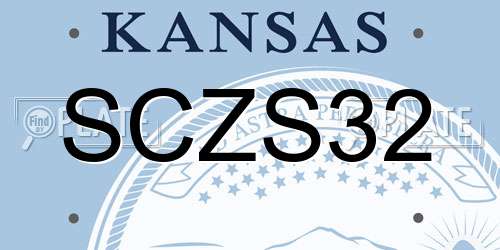 SCZS32 Kansas License Plate