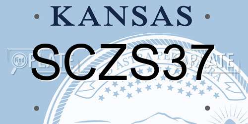 SCZS37 Kansas License Plate