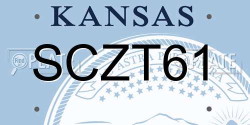 SCZT61 Kansas License Plate