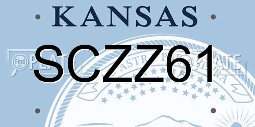 SCZZ61 Kansas License Plate