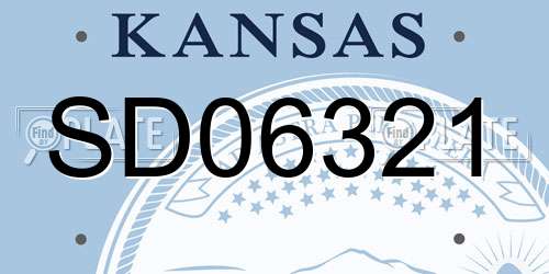 SD06321 Kansas License Plate