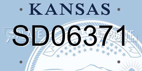 SD06371 Kansas License Plate