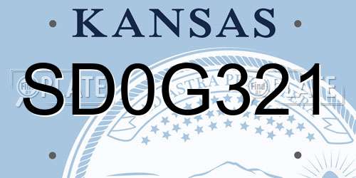 SD0G321 Kansas License Plate