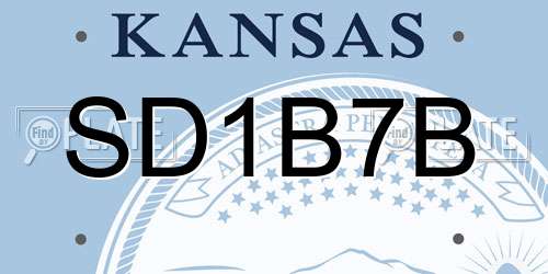SD1B7B Kansas License Plate