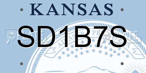 SD1B7S Kansas License Plate