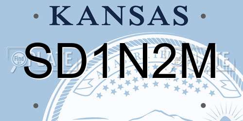 SD1N2M Kansas License Plate