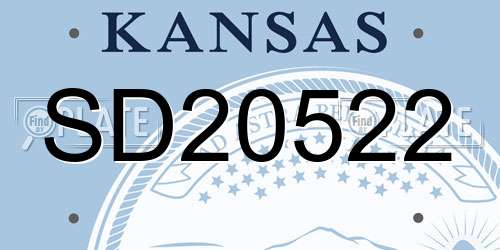 SD20522 Kansas License Plate