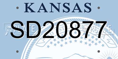 SD20877 Kansas License Plate
